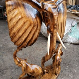 Kamba Tribal Plaque Elephant Mask Kenya Africa Olivewood Carving